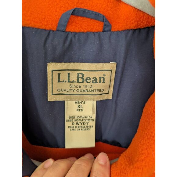 L.L. Bean Men’s Fleece Lined Full Zip Vest Blue Orange 0WY07 Size XL - Picture 3 of 6